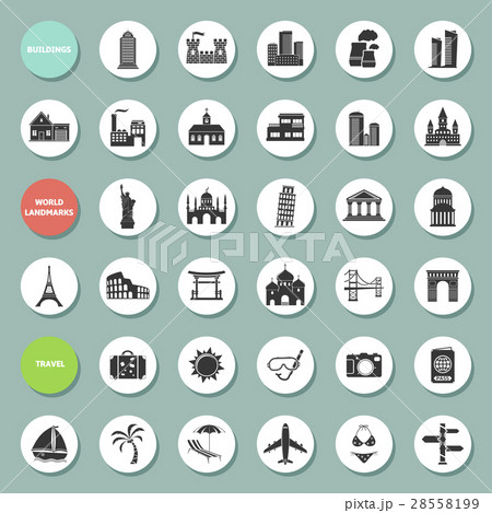 Buildings, landmarks and travel icons 28558199