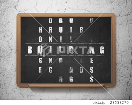 Construction concept: Building in Crossword Puzzle Construction concept: Building in Crossword Puzzle 28558270