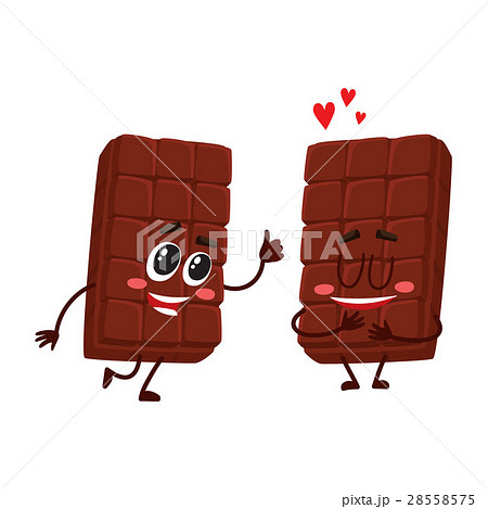 Two chocolate bar characters, showing thumb up 28558575
