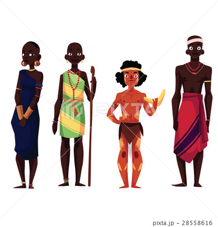 Native black skinned people of African tribes and 28558616