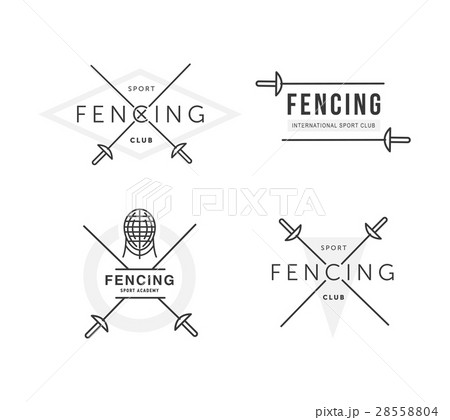 Set of Fencing sports vector logo or badge. Emblem Set of Fencing sports vector logo or badge. Emblem 28558804