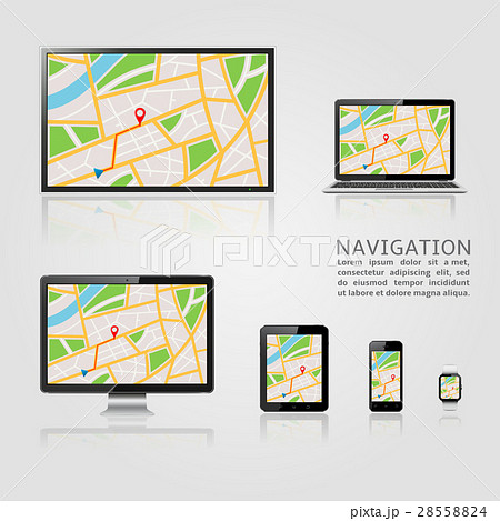 GPS map on display of modern digital devices 28558824