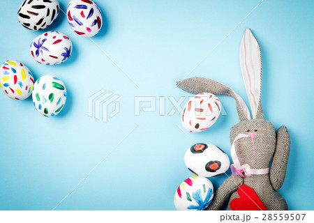 Easter bunny on a blue background Easter bunny on a blue background 28559507