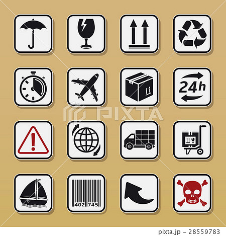 Set of packaging symbols 28559783