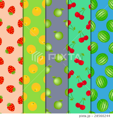 Set of fruits and berries seamless patterns Set of fruits and berries seamless patterns 28560244