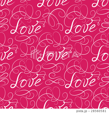 Love seamless pattern Doodle calligraphic ornament 28560581