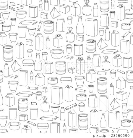 Food packaging  pattern. Package icons background 28560590