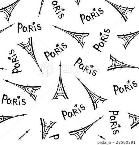 Paris city pattern. Travel France tile background 28560591