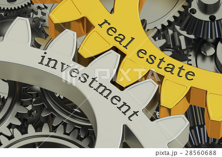 real estate investment concept on the gearwheels real estate investment concept on the gearwheels 28560688