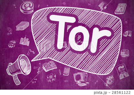 Tor - Cartoon Illustration on Purple Chalkboard. 28561122
