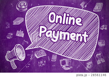 Online Payment - Cartoon Illustration on Purple 28561146
