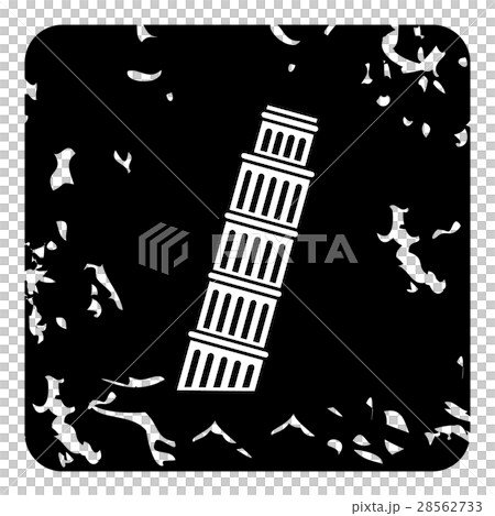 Pisa Tower icon, grunge style 28562733