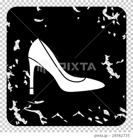 High heel shoe icon, grunge style 28562735