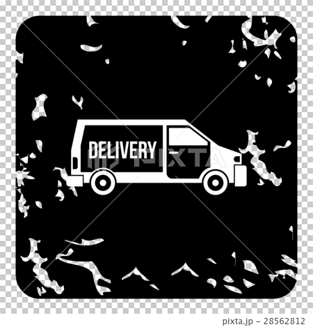 Delivery van icon, grunge style Delivery van icon, grunge style 28562812