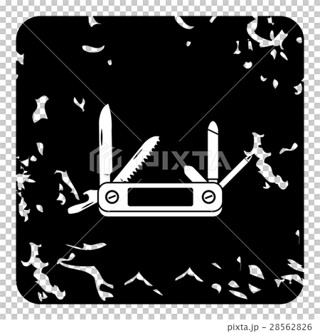 Pocket knife icon, grunge style 28562826