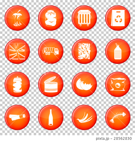 Waste and garbage icons vector set 28562830