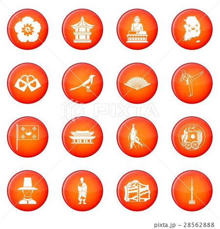 South Korea icons vector set 28562888