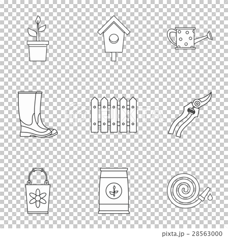 Farming icons set, outline style 28563000