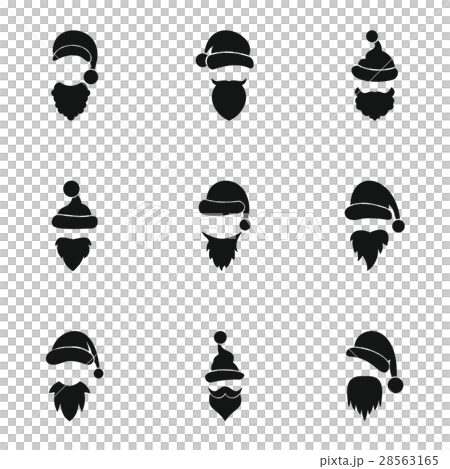 Magician Santa Claus icons set, simple style 28563165
