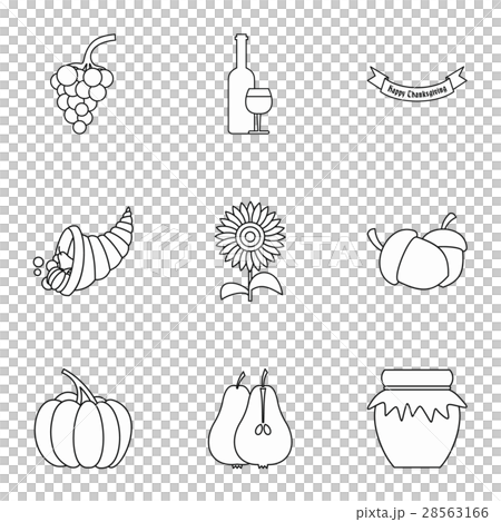Autumn festival icons set, outline style 28563166
