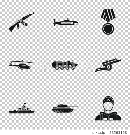 Military defense icons set, simple style Military defense icons set, simple style 28563168