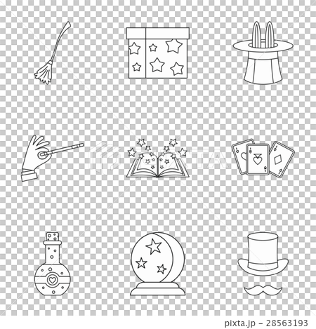 Magic icons set, outline style - Stock Illustration [28563193] - PIXTA