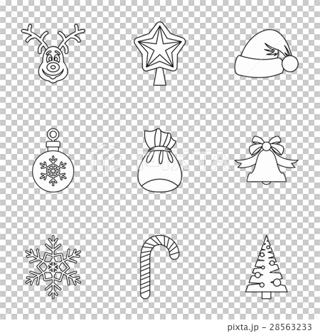 Christmas icons set, outline style 28563233