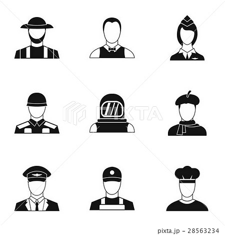 Workers icons set, simple style 28563234