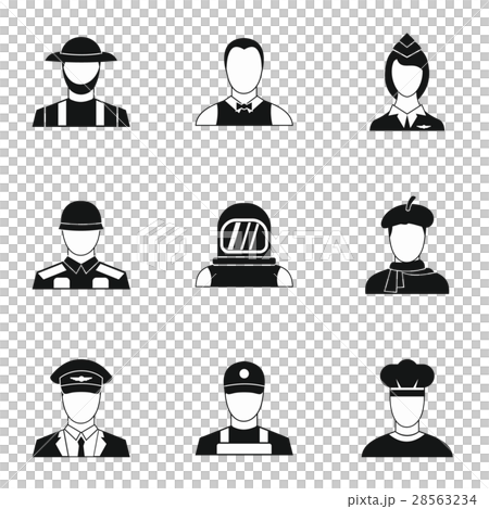 Workers icons set, simple style 28563234