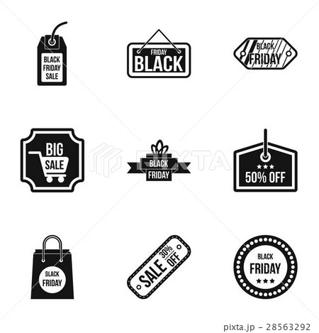 Sale icons set, simple style Sale icons set, simple style 28563292