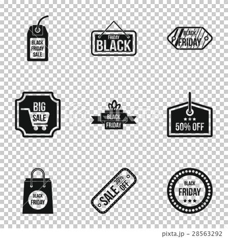 Sale icons set, simple style Sale icons set, simple style 28563292
