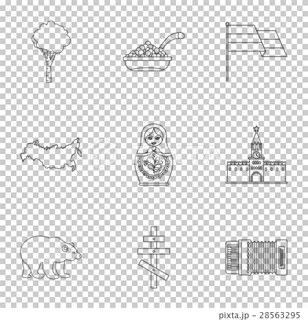 Country Russia icons set, outline style 28563295