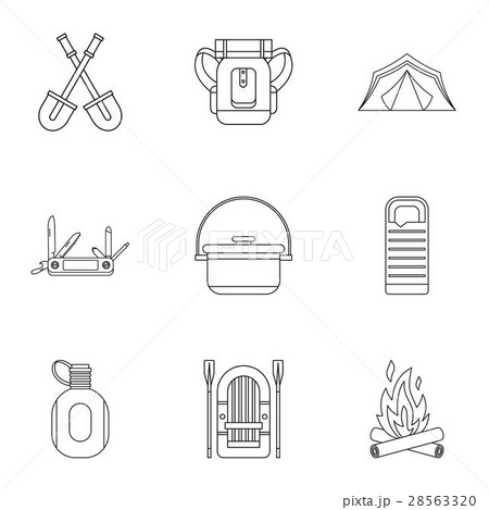 Forest icons set, outline style 28563320