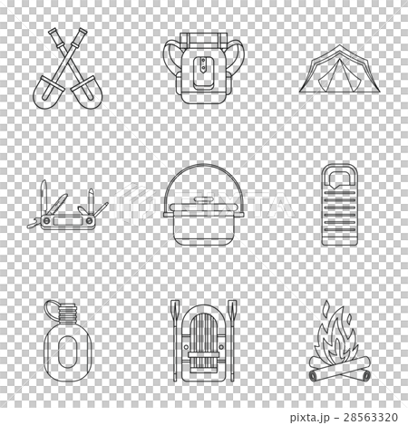 Forest icons set, outline style 28563320