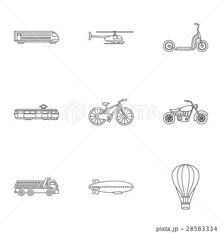 Transport icons set, outline style Transport icons set, outline style 28563334