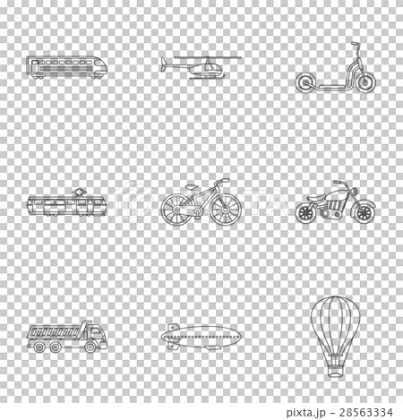 Transport icons set, outline style Transport icons set, outline style 28563334