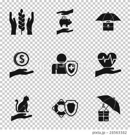 Assurance icons set, simple style - 스톡일러스트 [28563382] - PIXTA