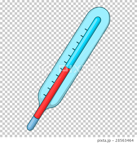 Medical mercury thermometer icon, cartoon style 28563464