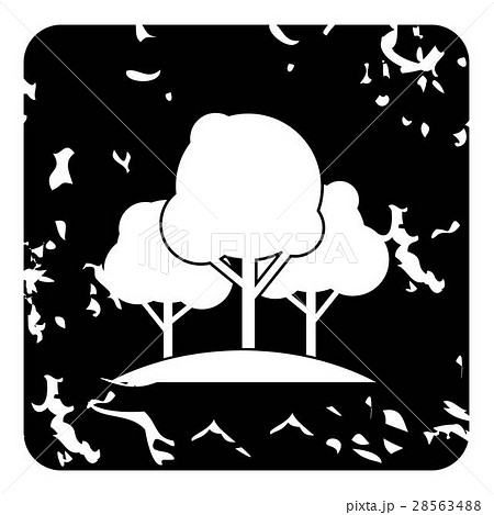 Trees icon, grunge style 28563488