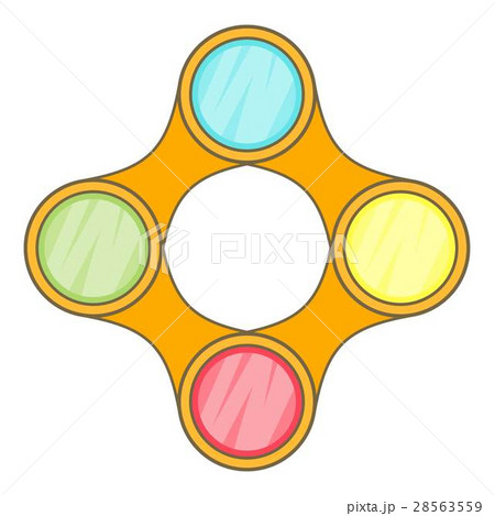Diagram with 4 steps icon, cartoon style 28563559