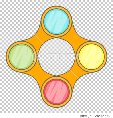 Diagram with 4 steps icon, cartoon style 28563559