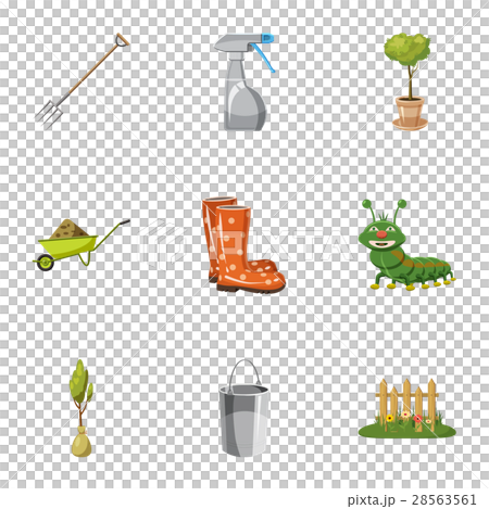 Gardening icons set, cartoon style 28563561