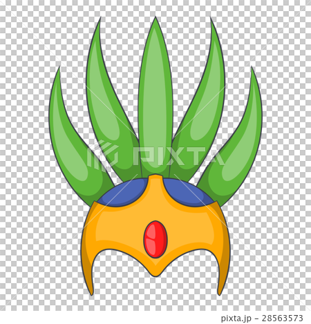 Feathers hat icon, cartoon style 28563573