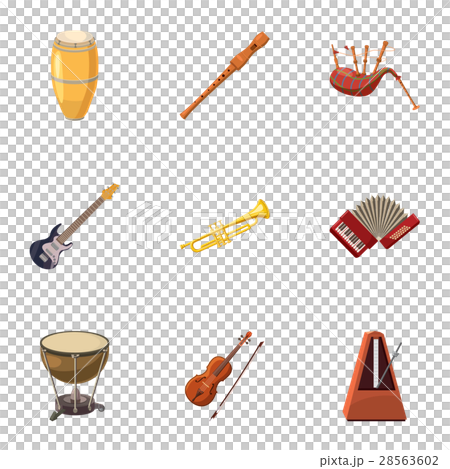 Device for music icons set, cartoon style 28563602