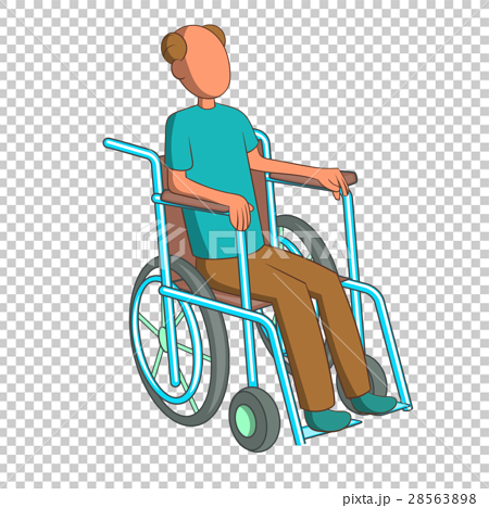 Man In Wheelchair Icon Cartoon Style Stock Illustration