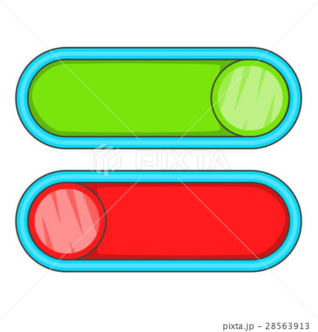 Green and red buttons icon, cartoon style 28563913