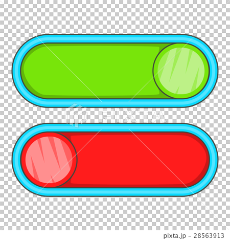 Green and red buttons icon, cartoon style Green and red buttons icon, cartoon style 28563913