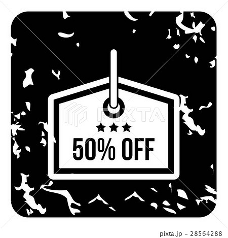 Fifty percent off icon, grunge style Fifty percent off icon, grunge style 28564288