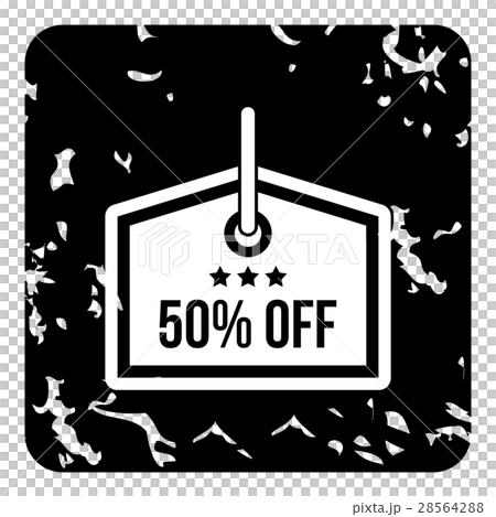 Fifty percent off icon, grunge style Fifty percent off icon, grunge style 28564288