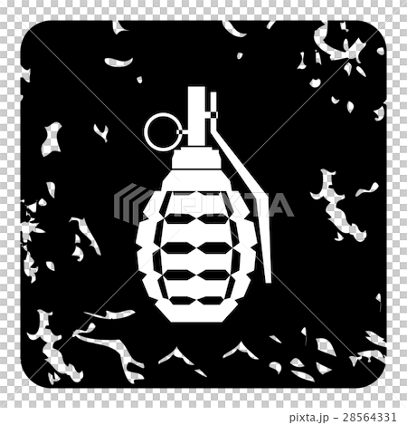 Grenade icon, grunge style Grenade icon, grunge style 28564331